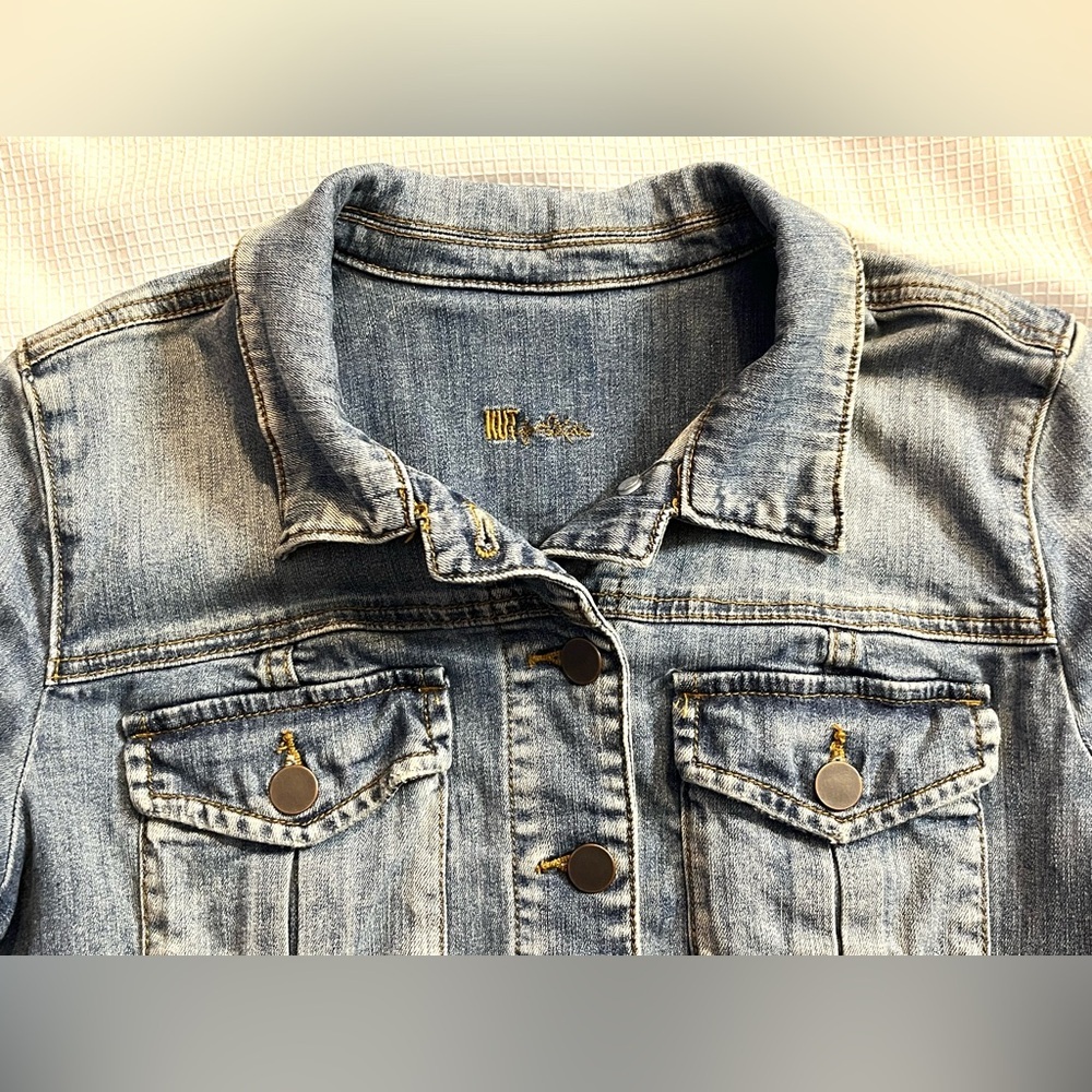 Kut from the Kloth Light Blue Denim Jean Jacket - Picture 3 of 16